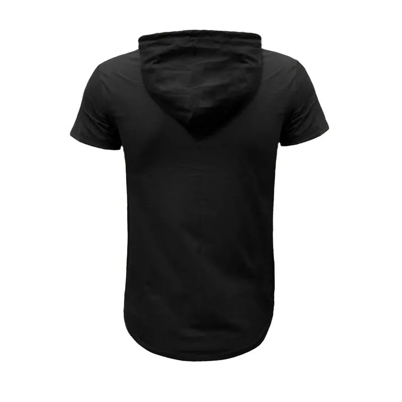 تی شرت کلاه دار مردانه آستین کوتاه نخی مدل jo طرح ساده کد 0007 - تصویر 2