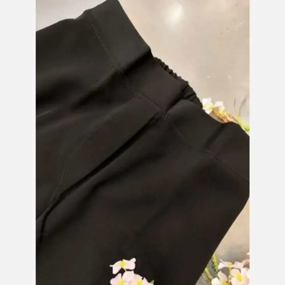 شلوار بگ زنانه پارچه مازراتی قد 105 پشت کش دار - تصویر 4