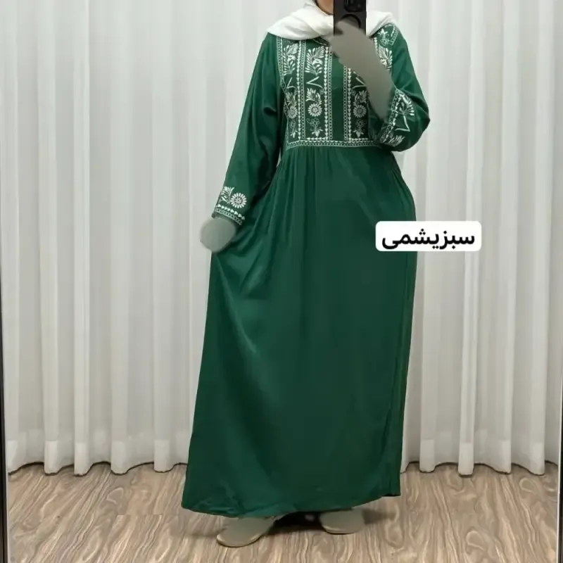 پیراهن ساحلی نخی الهه ساره فری سایز تا 46 شیک و راحت چهارفصل سایه نمیاندازد کمربند دارد - تصویر 5