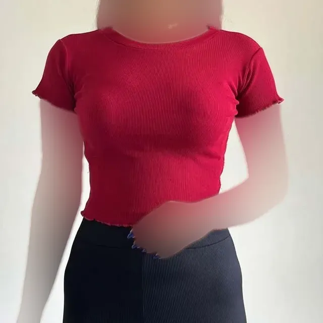 کراپ تیشرت کبریتی مدل 1131 راهراه رنگی فری سایز زنانه - تصویر 9