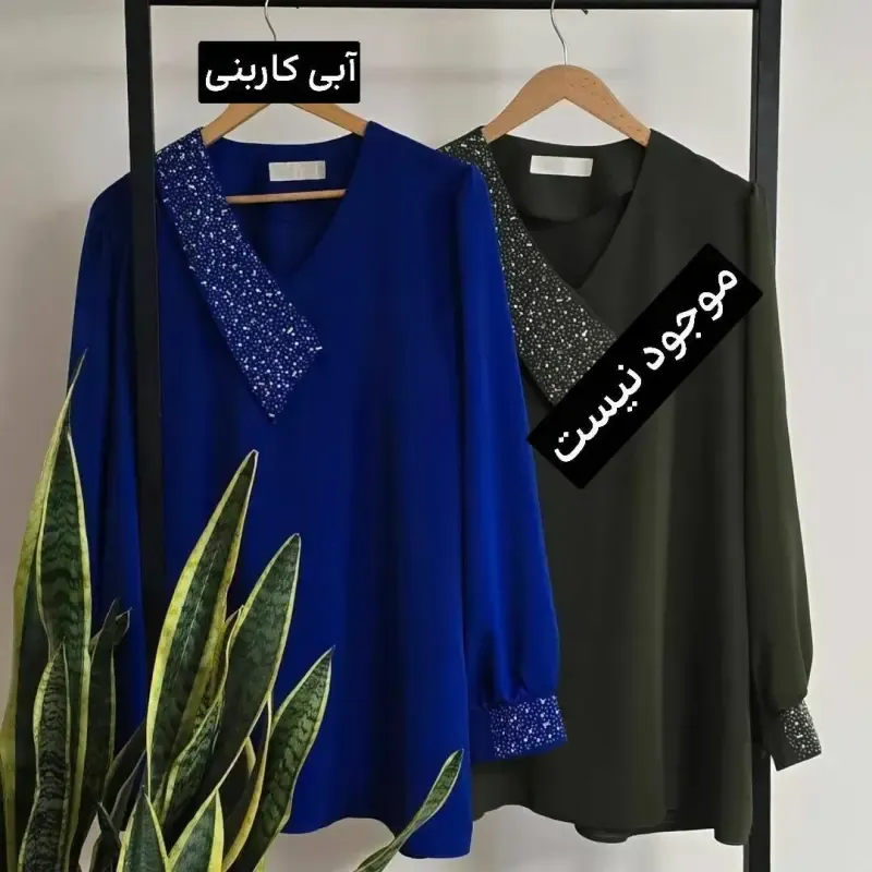 شومیز قواره دار زنانه کرپ الیزه درجه یک سایز بزرگ - تصویر 5