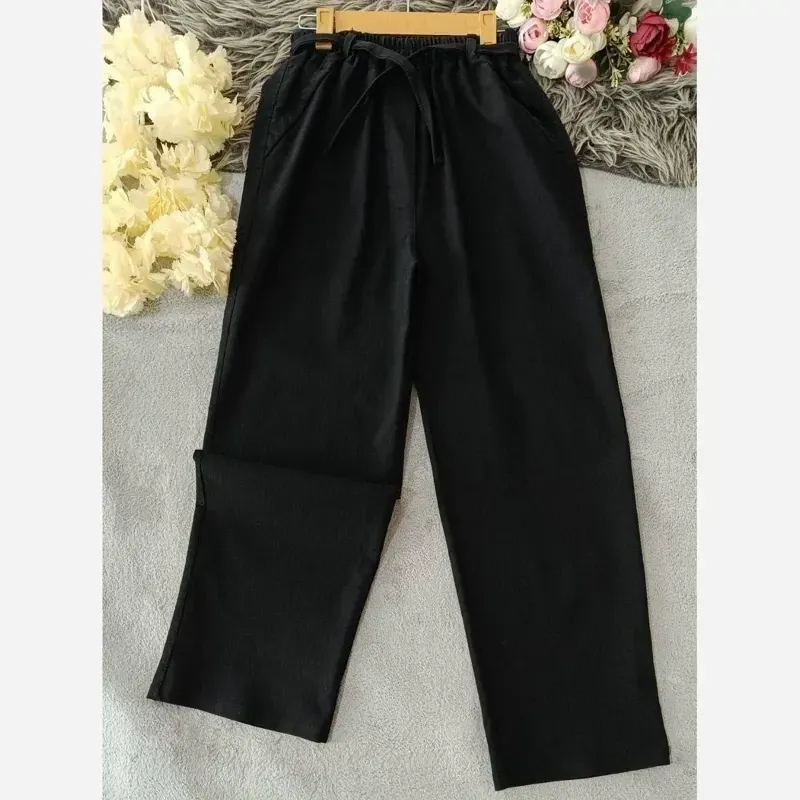 شلوار جین زنانه بگ کمر کش جنس جین کاغذی قد 100 سانت - تصویر 10