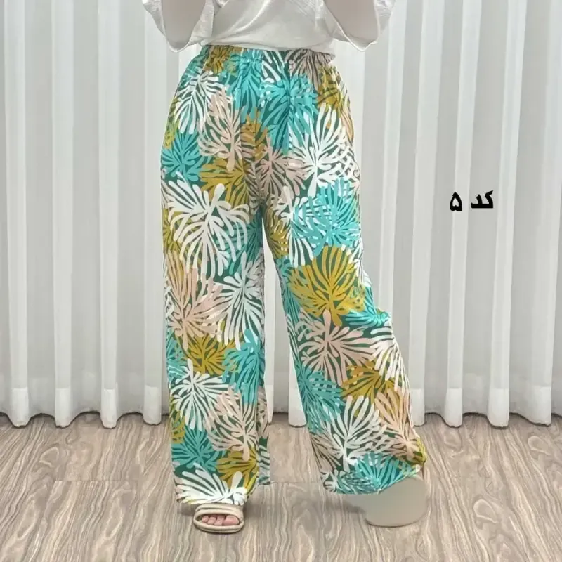 شلوار راحتی زنانه نخی فری سایز مناسب تا 46 - تصویر 3