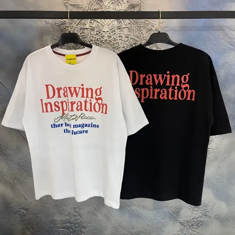تیشرت نوجوان سایز بزرگ طرح Drawing پنبهای لژ و باکسی سفید و مشکی - تصویر 2