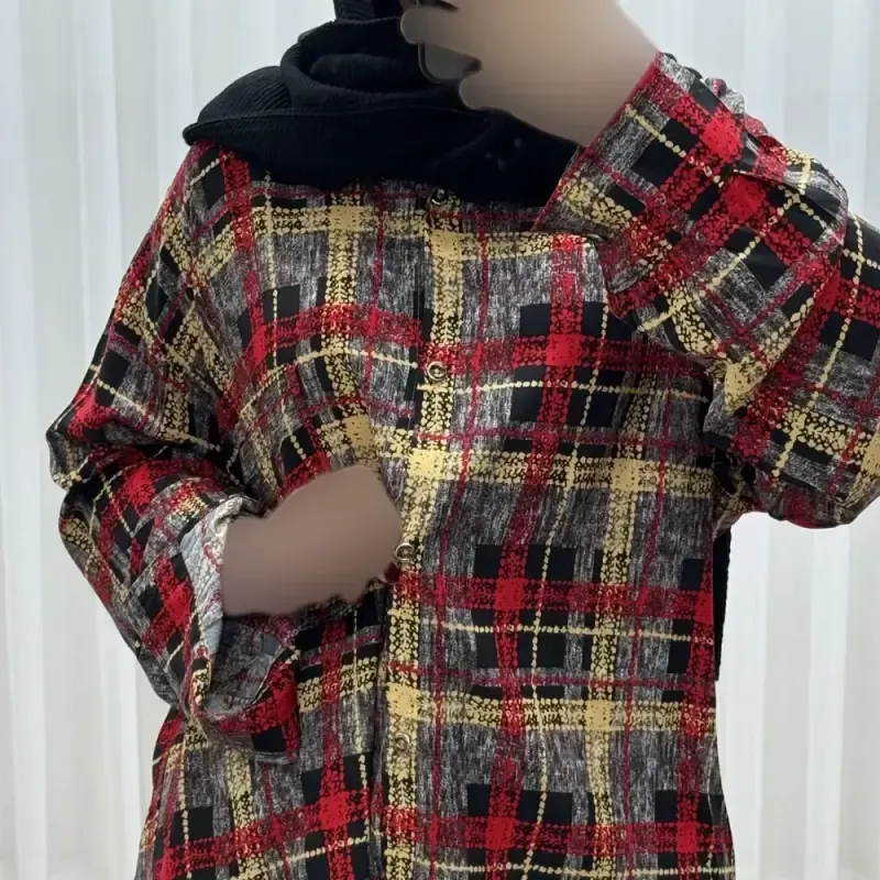 شومیز نخی جلوباز دکمهدار زنانه و دخترانه پارچه خارجی چهارفصل - تصویر 2