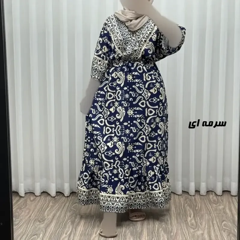 پیراهن زنانه فلور بوگاتی مدل دنیا چپ و راستی فری سایز مناسب تا 44 - تصویر 4