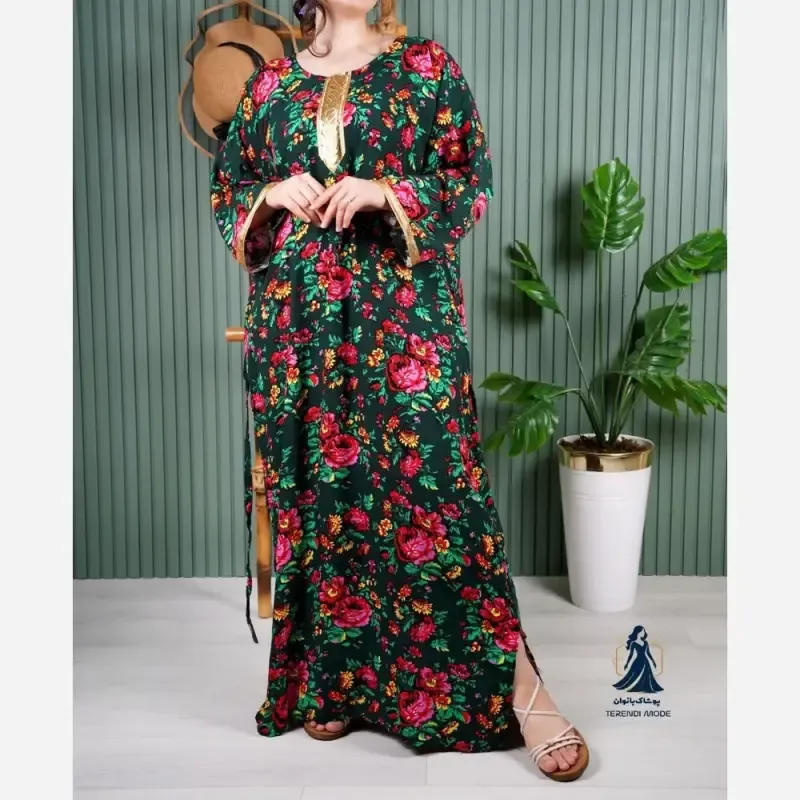 ساحلی نخی ترکمنستان طرح کتیبه طلایی گل درشت فری سایز رنگ مشکی کرم سبزیشمی آبی سورمه ای تیره - تصویر 6