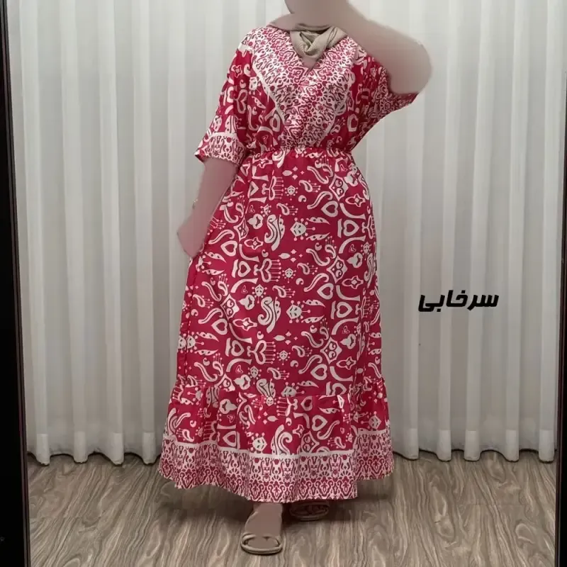 پیراهن زنانه فلور بوگاتی مدل دنیا چپ و راستی فری سایز مناسب تا 44 - تصویر 5