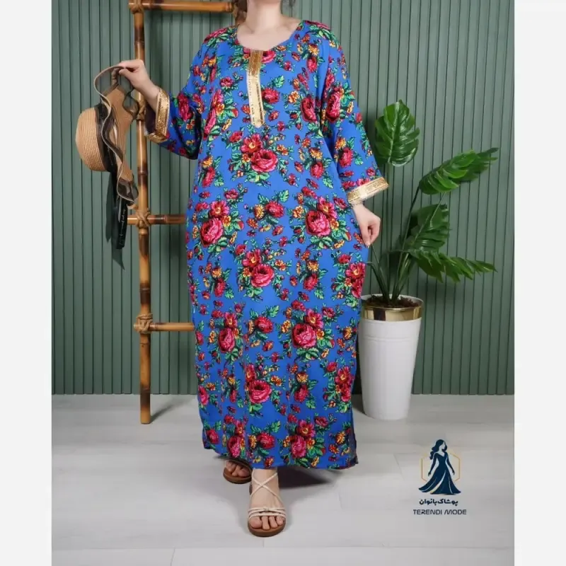 ساحلی نخی ترکمنستان طرح کتیبه طلایی گل درشت فری سایز رنگ مشکی کرم سبزیشمی آبی سورمه ای تیره - تصویر 2